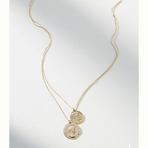 Anthroplogie lucky penny 14k gold plated necklace
